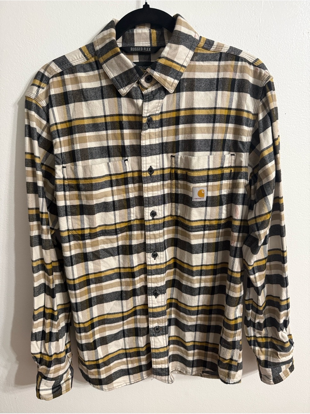 Carhartt Rugged Flex Relaxed Fit Midweight Flannel Long Sleeve Shirt SZ M